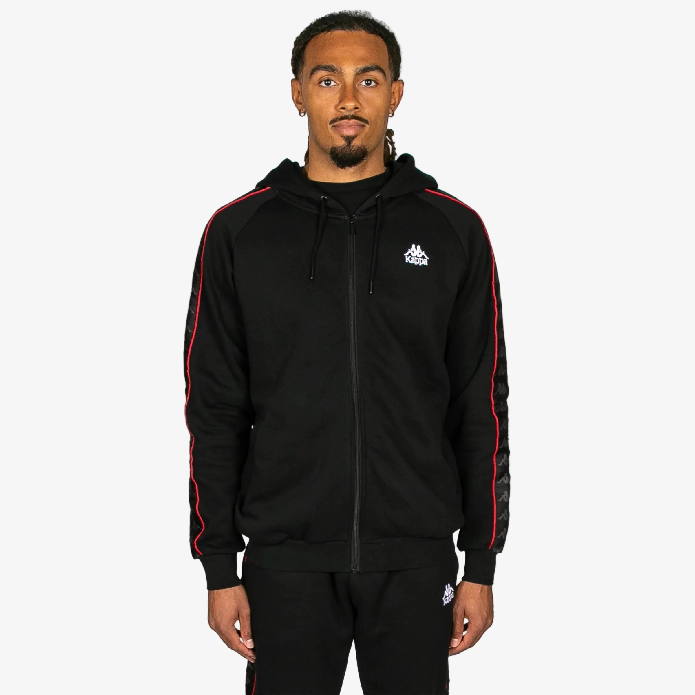 222 Banda Zamin 4 Zip Up Hoodie - Nero Rosso Racing Bianco